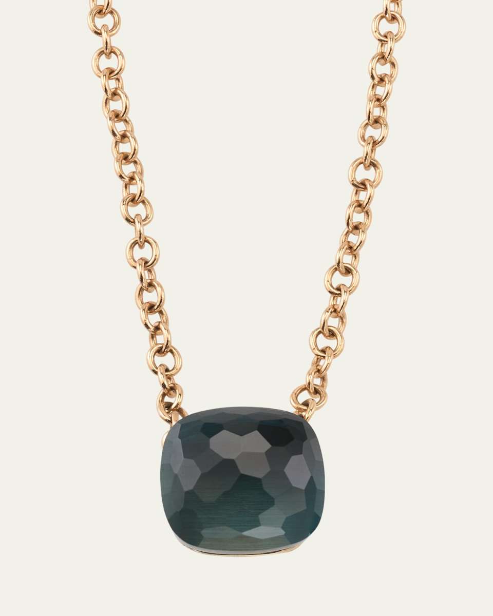 18K Gold Nudo London Blue Topaz Pendant Necklace